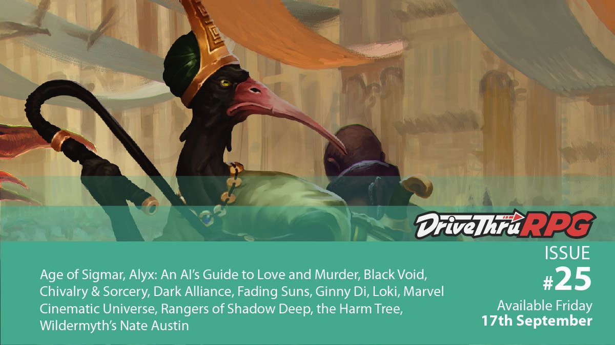 ParallelPub's tweet image. Parallel Worlds Issue 25 is out! Grab it here ➡️ buff.ly/3nMSvPn

Featuring @itsginnydi @wildermyth #WarhammerAgeOfSigmar @blackvoidgames @FadingSuns @BrittanniaLtd @RenaissanceTrll @LokiOfficial @BrentAHarris1 
#ttrpg #tabletop #tabletopgames #scifibooks #RPG #DnD