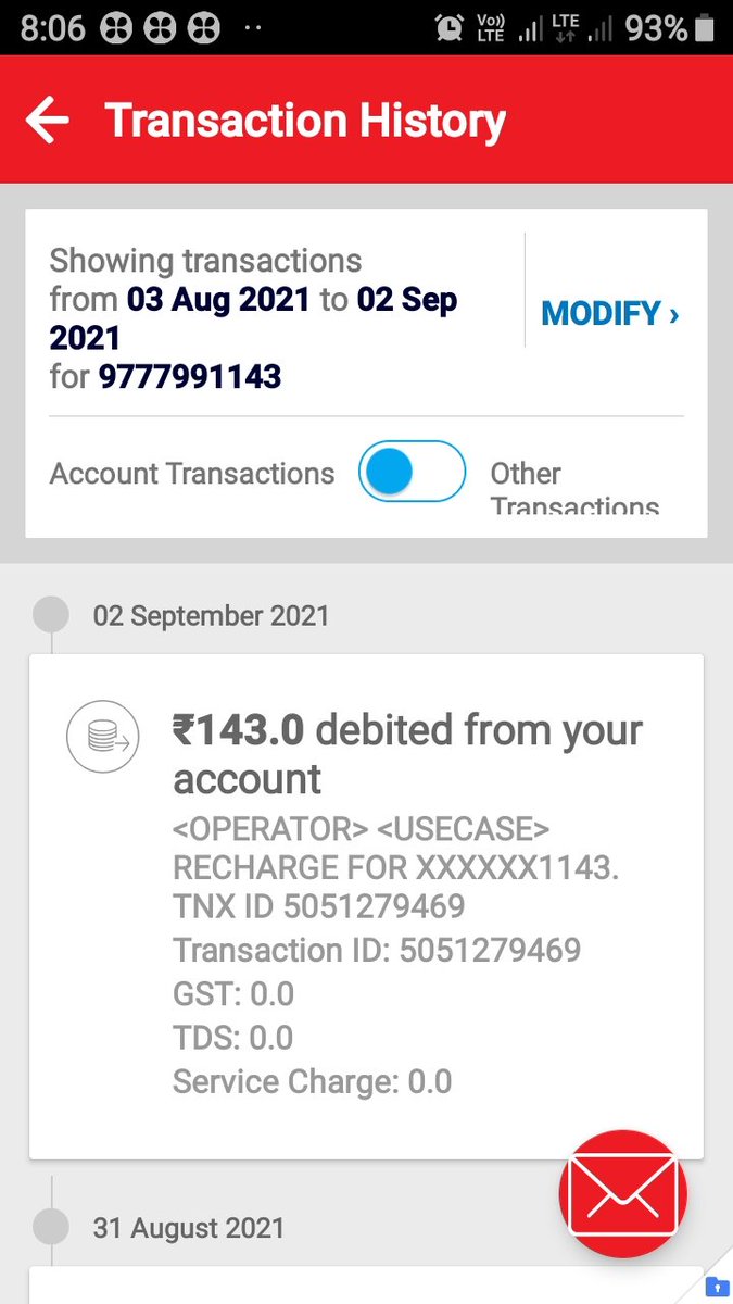RAMESHR08082951's tweet photo. @airtelindia @airtelnews @airtelbank @airtel Main recharge nehi kiya hai  aur debit ho gaya hai number main bhi koi v recharge nehi aaya hai to 143 rupees gaya kaha https://t.co/FHak4rnTzM