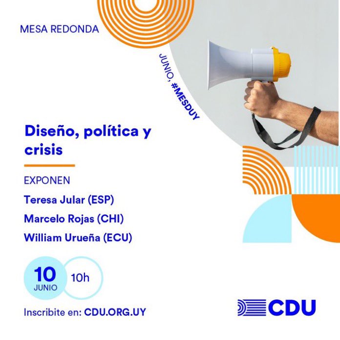 dipMurcia's tweet photo. Ya disponible la mesa redonda internacional «Diseño, política y crisis» que, organizada por @CDU_uruguay, tuvo como invitada y en representación de @Foro_READ, a nuestra socia @terenet, coordinadora de «La Multilateral del Diseño».
👉🏼https://t.co/OBgcEtoS5X
#diseño #mesDUy https://t.co/8ZMjiKrYZi