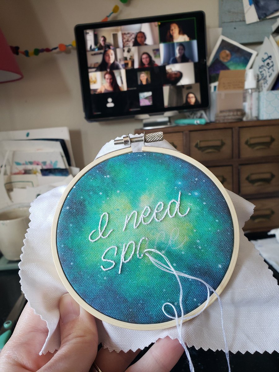 nerdymindy's tweet photo. Lovely morning chatting (and stitching) with the folks at @SciArtParty #whynotbothsciart #sciartparty https://t.co/nsbvaY1aGq