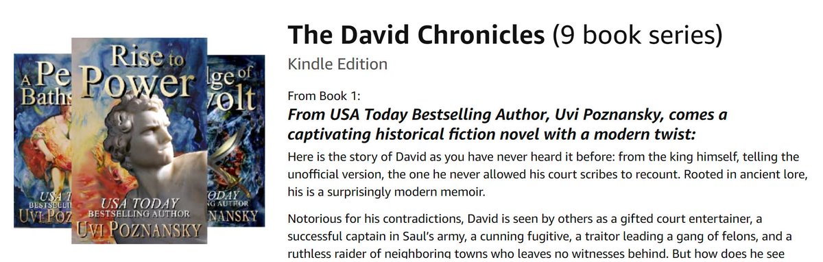 From Uvi Poznansky "<a href="/UviPoznansky/">Uvi Poznansky Author</a>
THE DAVID CHRONICLES
#HistoricalFiction #anthology with a modern twist 
amazon.com/gp/product/B08…