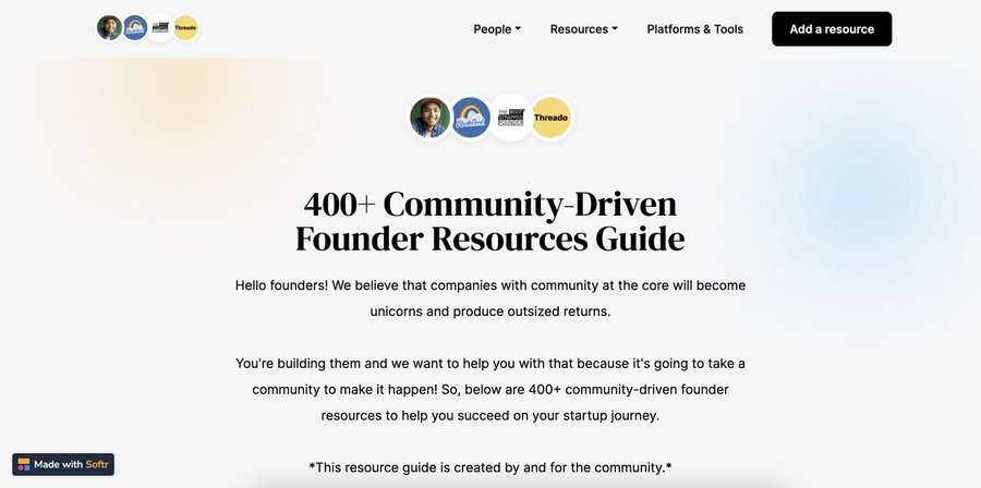 lolitataub's tweet photo. 🎉 Community-driven founders: remember the 400+ Community-Driven Founder Resources Guide I kicked off earlier this year? @softr_io x @mariam_hakobyan helped bring it to a whole other level (THANK YOU)! Check-it out our resources page and add one. 

https://t.co/UO1iSENdQJ https://t.co/18j97iUWJF
