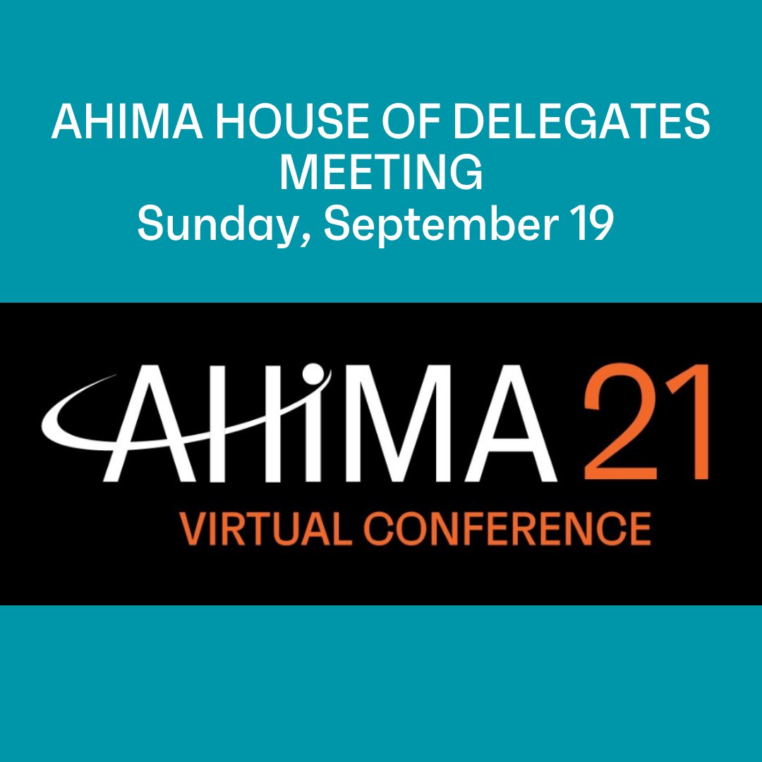 AHIMAResources's tweet photo. In advance of #AHIMA21’s official kick off tomorrow, we’re proud to be hosting today’s #AHIMAHoD meeting. Welcome, CSA Delegates! https://t.co/m4R9TC9Qp5