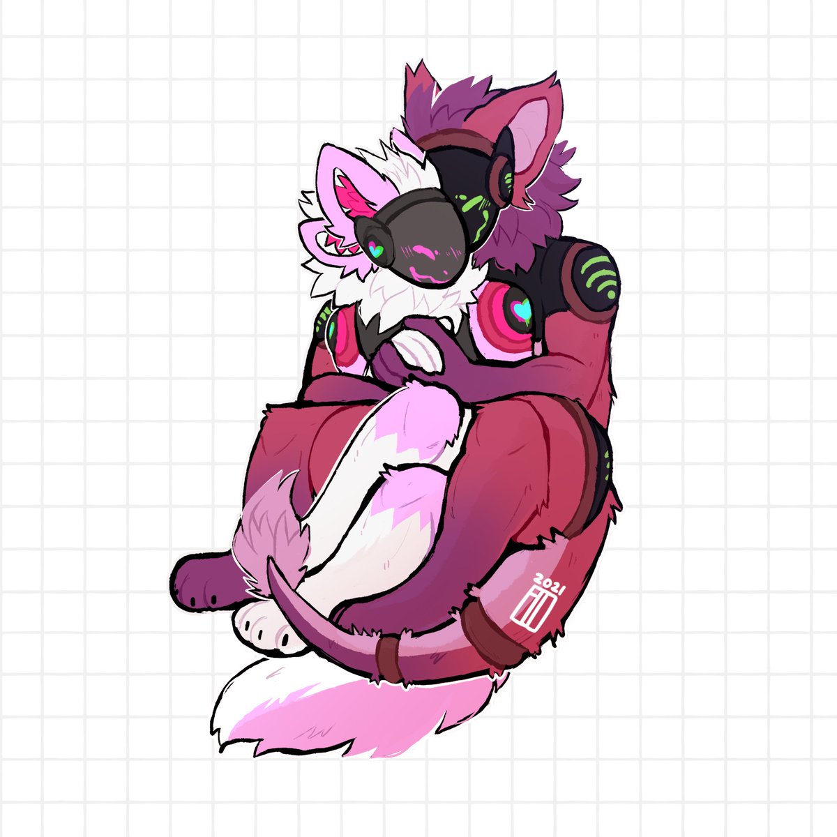 Flowfell on X: Pet your nearest protogen Shaded fullbody