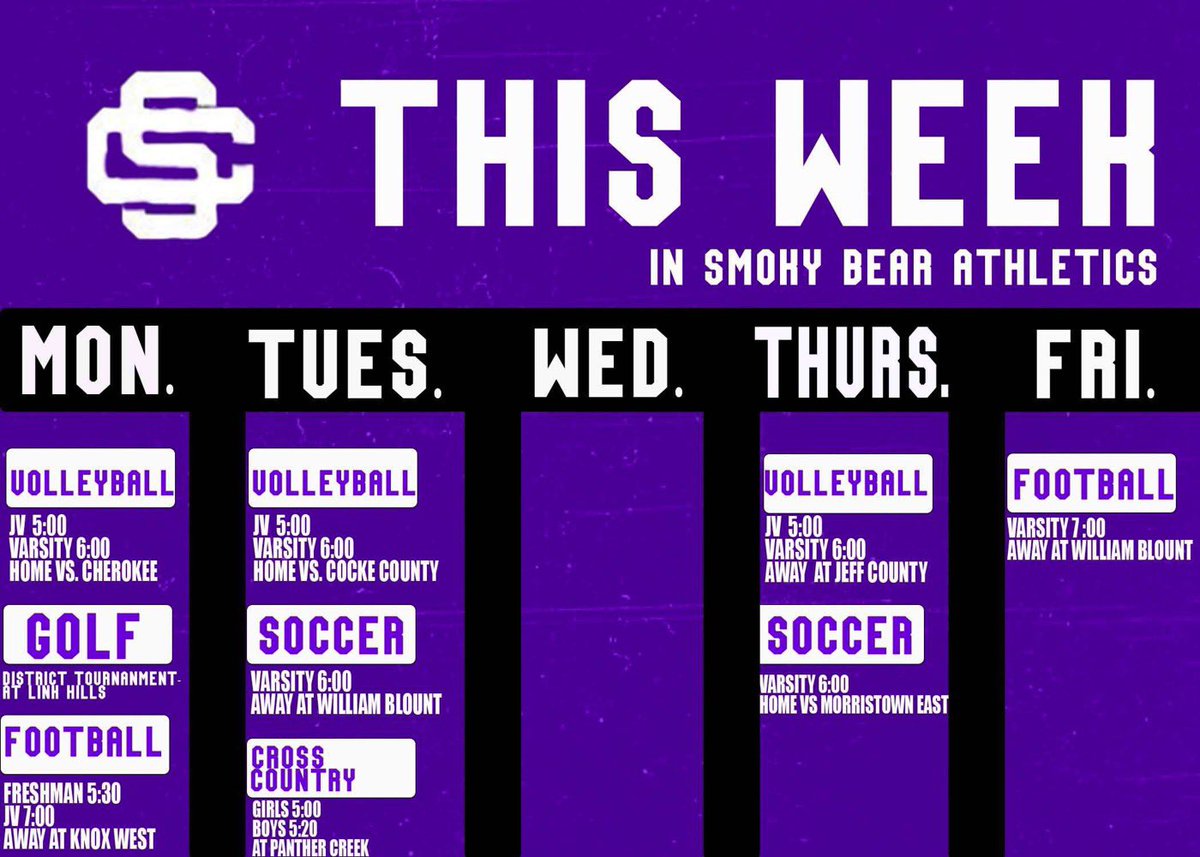 Come out and support your Smoky Bears!!🐻💜