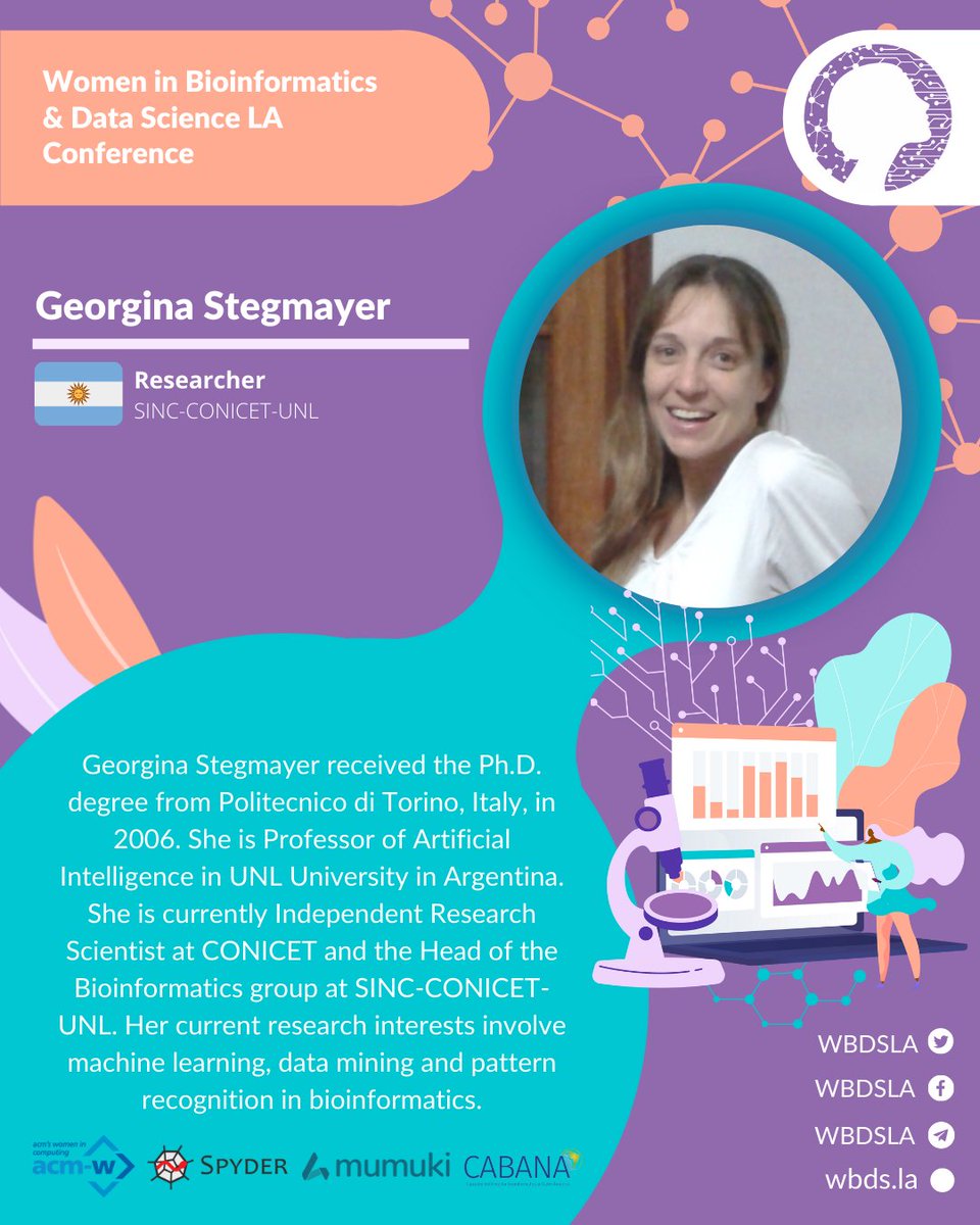 WBDSLA's tweet photo. 📣First day of the #2WBDS_LA
🎙️Up next we’ll listen to #Georgina_Stegmayer with her talk about "Machine learning for *omics data".
Don’t miss it!
#GenomicsandEvolution #Bioinformatics #Biodiversity #WomeninBioinformatics https://t.co/AWM2tGsDbn