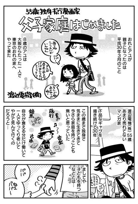 55歳の独身漫画家に8歳の娘ができた話「父子家庭はじめました」 #エアコミティア と言っても新しい本を出す時間もないので、noteで連載中のまんがでも貼っておきましょう #エアコミティア137 