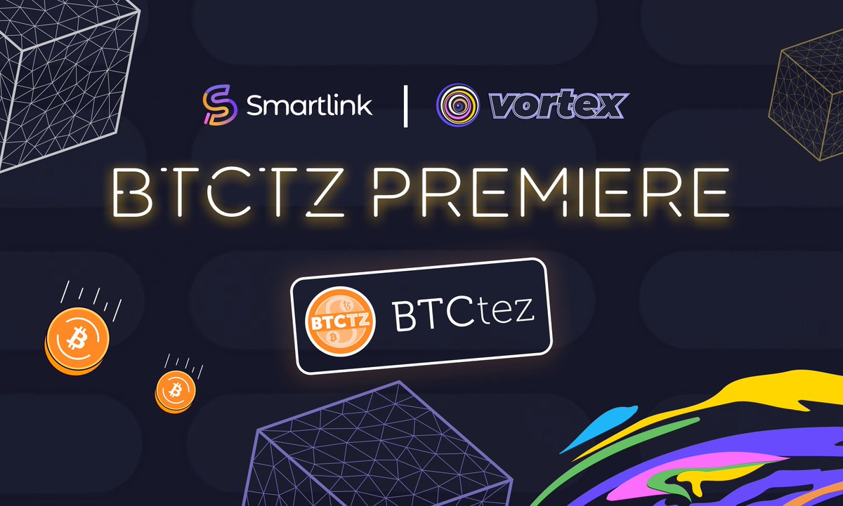 🔥 BTCtz Premiere on Vortex ☄️ 👉#Smartlink called dibs on this one! #BTCtz, a @Stabletez project led by @KMehrabi , will be exclusively launching on #Vortex 🌀! #BTCtz is hard-backed by a full reserve of 100% real Bitcoin (BTC). 👨‍🚀 Get ready for the gravitational pull..⏳