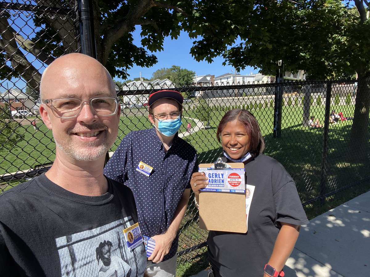 justinleebro's tweet photo. Greater Boston showing up in Everett to get @GerlyAdrien elected mayor!! 

Natasha from Lynn
Georgefrom Medford
Justin from Boston

All in for Gerly! 👏🏼👏🏼👏🏼 https://t.co/CvlM6n36jf