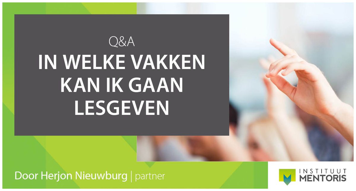 InstMentoris's tweet image. IN WELK VAK(KEN) KAN IK GAAN LESGEVEN ALS ZIJ-INSTROMER? Een vraag die vaak gesteld wordt door zij-instromer die een stap richting het onderwijs overwegen. &amp;gt;Klik en lees verder buff.ly/3kBNiH7
#zijinstromer #onderwijs #succes #opleiding #PO #VO #MBO #HBO #lesgeven #vakken