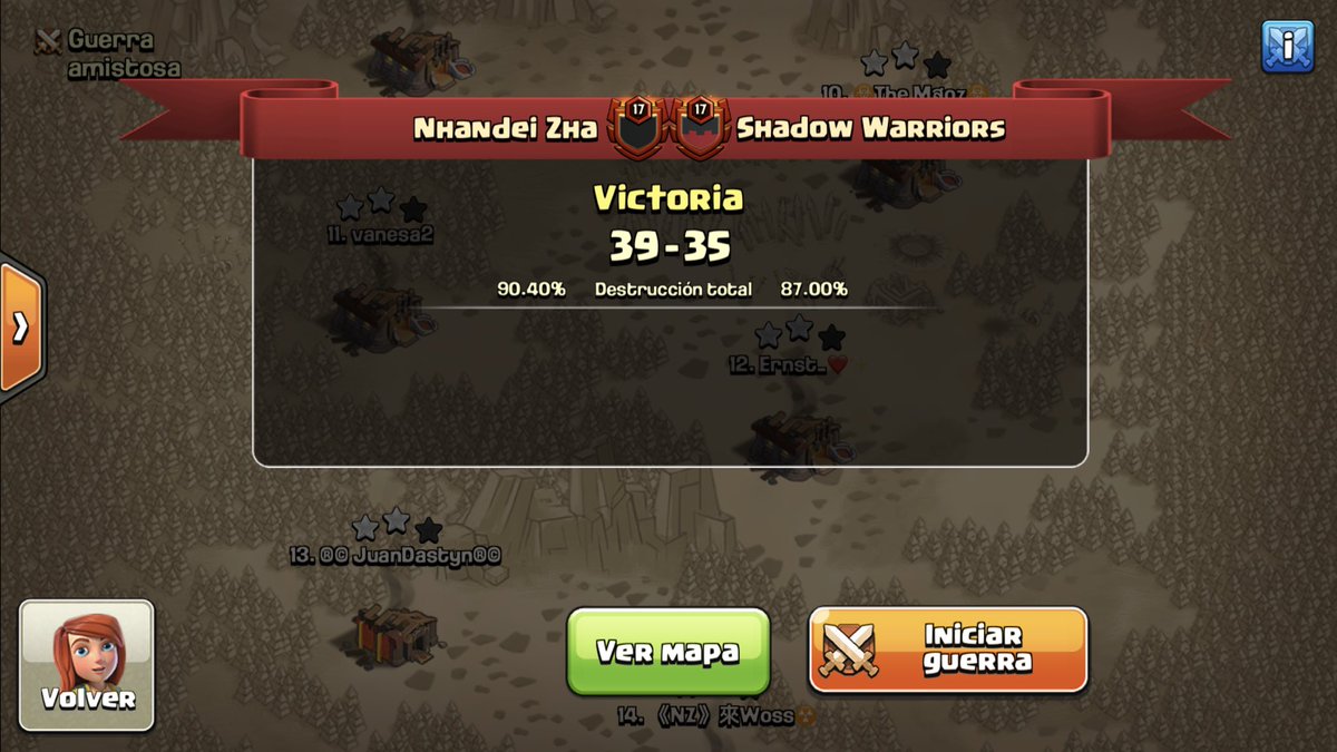 Fecha 2 del torneo Guarani 🇵🇾

Contra uno de los grandes de Paraguay como <a href="/shadow_coc2/">Shadow Warriors</a> Gg tremenda guerra 🔰