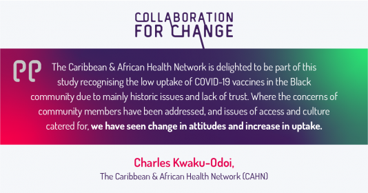 cahn_uk's tweet photo. Collaboration for Change: Promoting vaccine uptake will help us understand how to increase vaccine uptake across different communities, building on the experience of our community leaders.
Read more about the #Collab4Change study: https://t.co/WyL3FmM0qN https://t.co/KorOceP48B