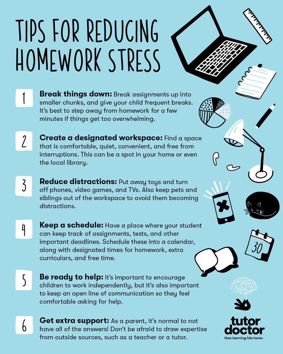 TutorDoctorSD's tweet image. Worried about homework battles at home? Check out our homework tips to reduce your household's stress levels 👇 #homeworktips #homeworkstress #homeworkhacks #studyhacks #stressmanagement