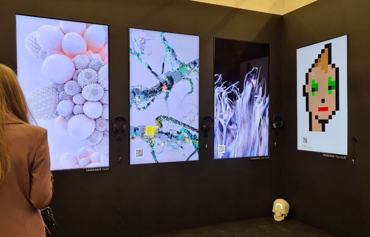 Synticate_art's tweet photo. This year we are exhibiting at @cosmoscow at the stand @digitalartexpo x 1art channel, as ambassadors of the digital art direction.
Our works together with Cryptopanks from @larvalabs, works by @Brickspacer, @Aristarkh1, @aesplusf can be seen and bought there.
#nftart #artfair https://t.co/2556EK3CYk