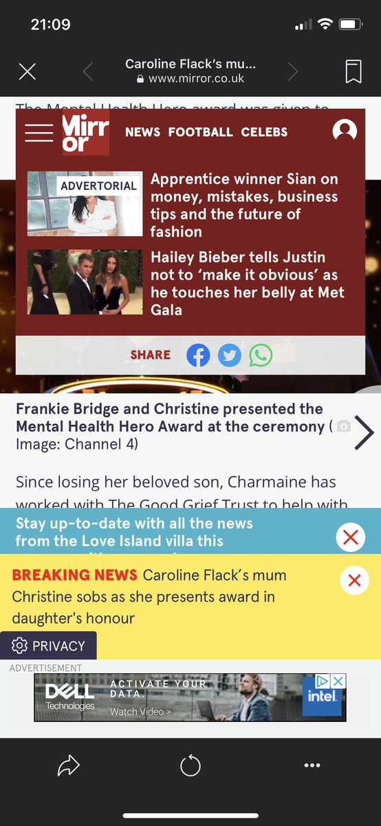 _KatieNelson's tweet photo. Trying to read a story on @DailyMirror site on your phone is possibly one of the worst user experiences on the web - how many pop ups! 🤦🏻‍♀️ https://t.co/u1kkC8ekpP