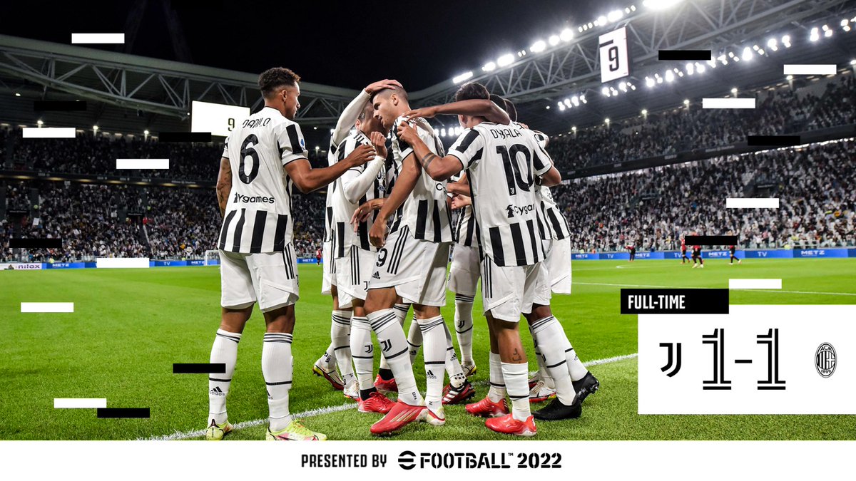 FT:
Juventus 1-1 Milan
Morata 4'
Rebic 76'
#FinoAllaFine #ForzaJuventus