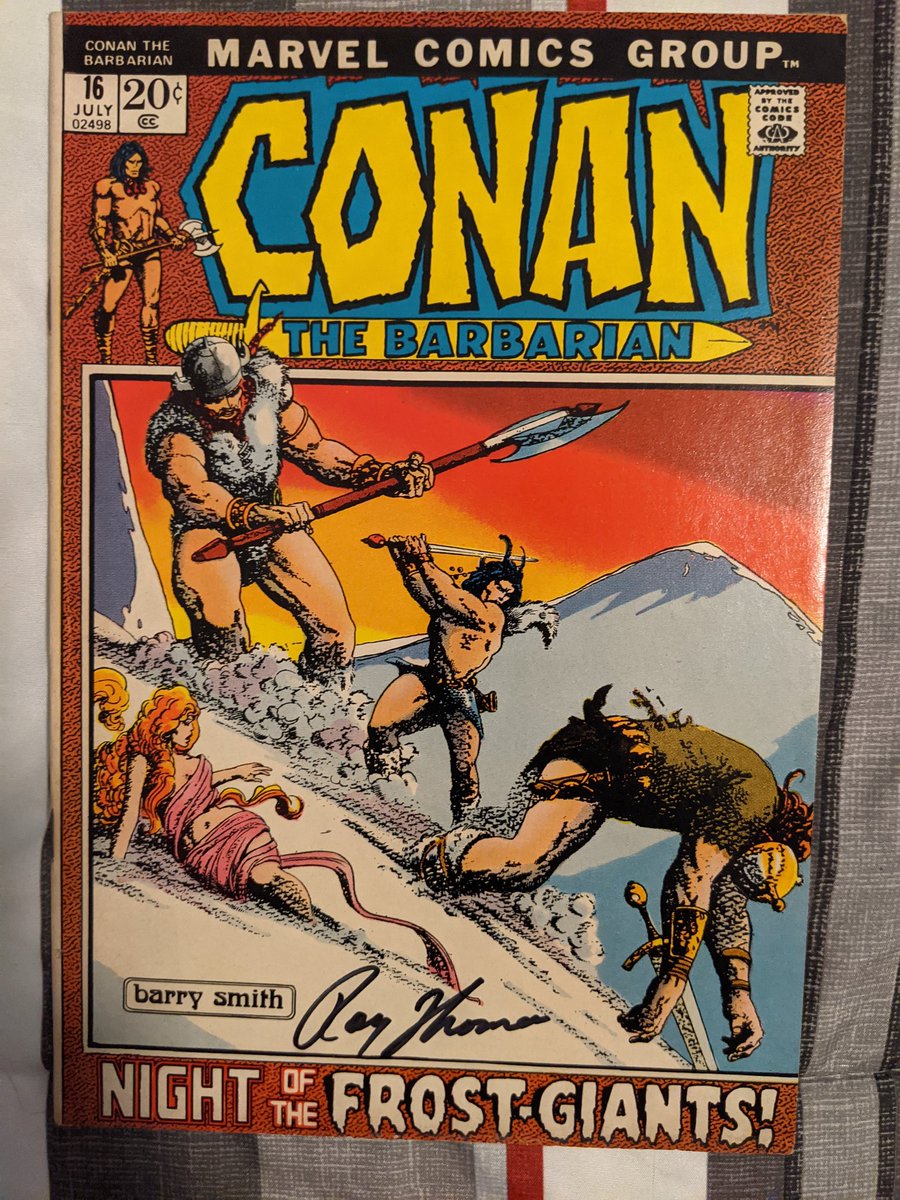 7heads_10crowns's tweet photo. Conan the Barbarian ⚔️
signed by Roy Thomas
#nearmintexpo #firewaterartscenter #marvelcomics #cromlife https://t.co/uzp3R2nbnH