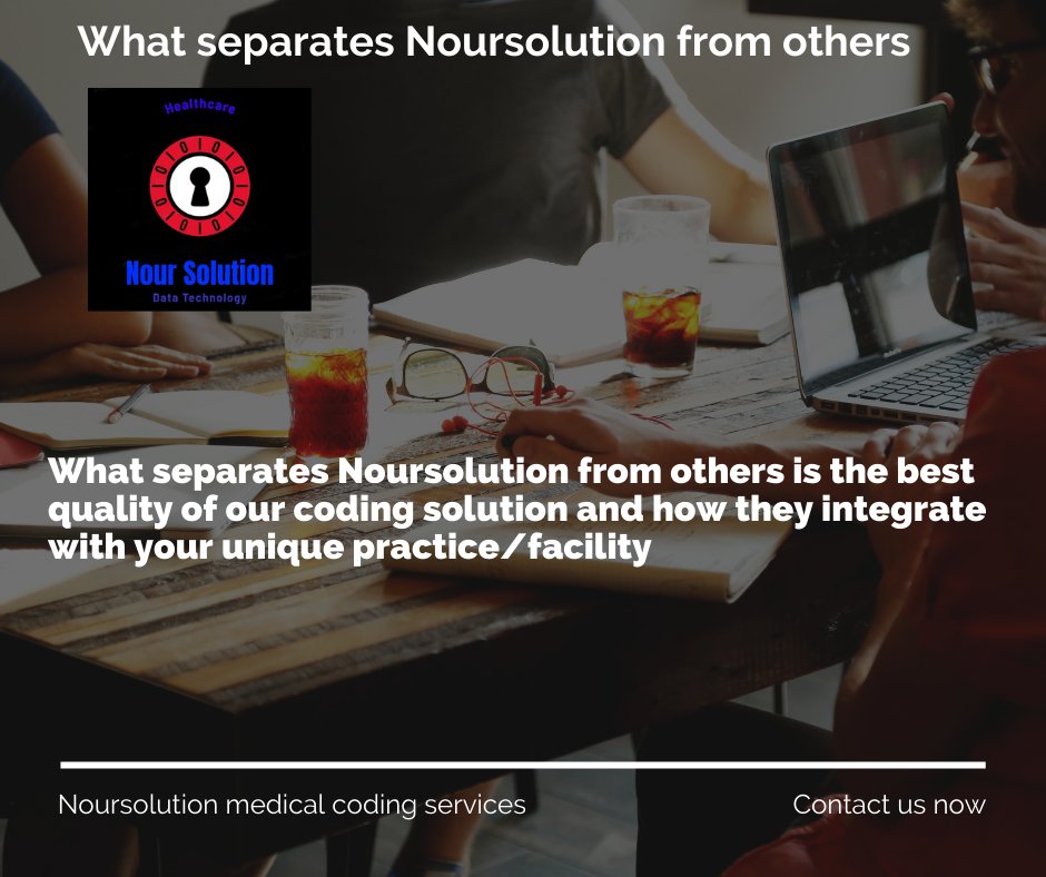 noursolution's tweet image. What separates Noursolution from others is the best quality of our coding solution and how they integrate with your unique practice/facility.
#health #care #تأمين #hospital  #healthy  #doctors #medical #doctor #Healthcare #insurance #hospitals #drug #medicine #الترميز