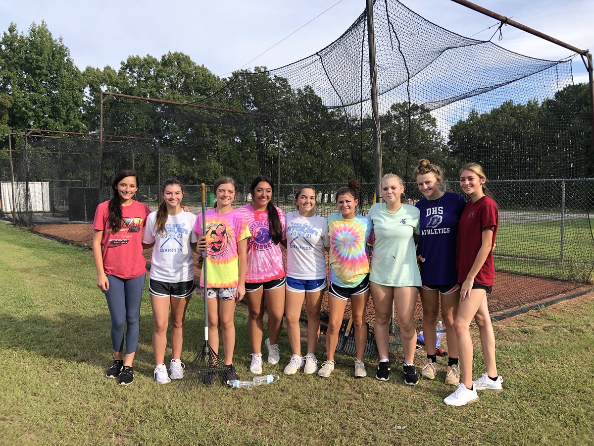 So proud of me and these girls (and Emily) we all came out on our own to work on the softball field! There’s still so much work to do but we will get it done in the next few weeks! <a href="/dhsfalcons/">DHS Athletics</a> <a href="/darlingtonhigh/">Darlington High</a>
