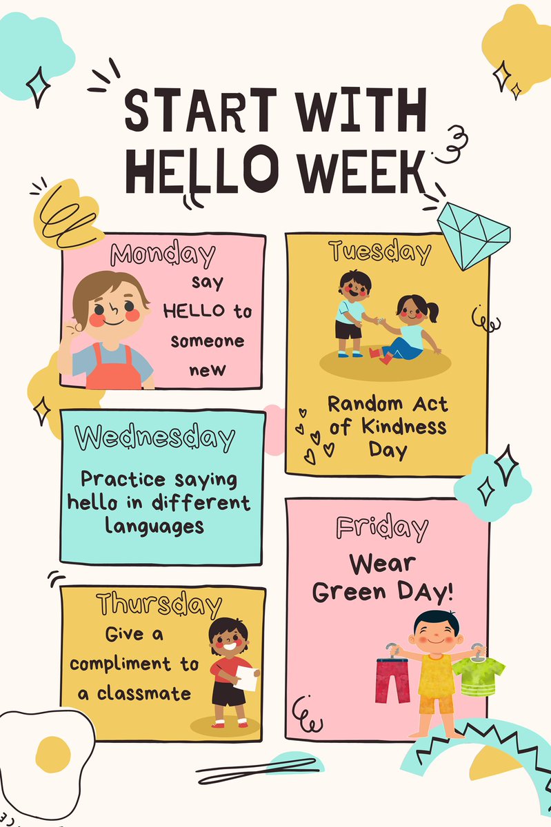This week, we will be celebrating “Start With Hello Week” at <a href="/CBElementary/">CB Elementary School</a> ! #SandyHookPromise <a href="/NewHanoverCoSch/">New Hanover County Schools</a> <a href="/sbcole76/">Susan Cole</a> <a href="/WendyIvey3/">Wendy Ivey</a> <a href="/ashleytoti1/">ashleytoti</a> <a href="/JakkiJethro/">Jakki Jethro</a> #5StarDifference #CarryTheTorch #CBSeaStars