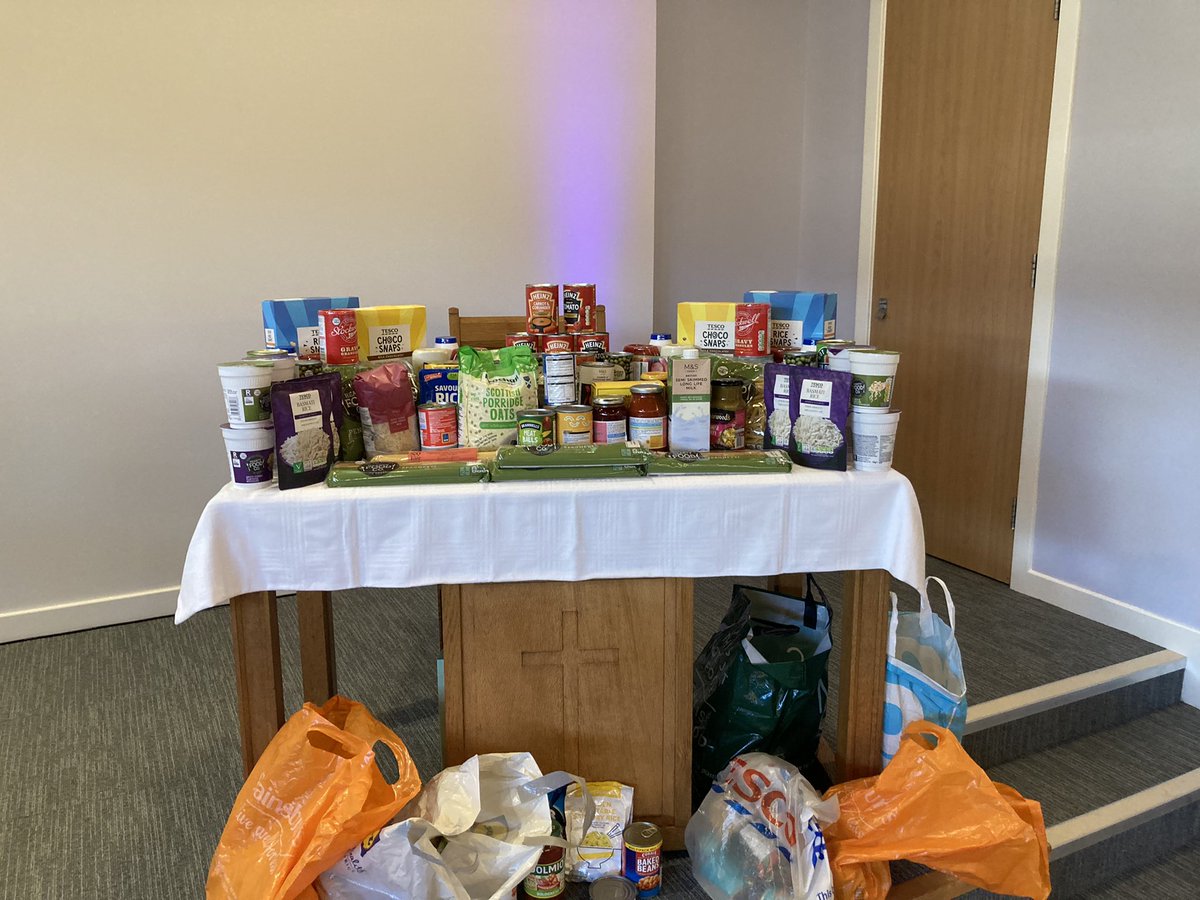 Corntonbaptist's tweet photo. Harvest thanksgiving today…with a table of goods for @stirlingstartup. God has been so good to us, good for us to share with others. https://t.co/u2Z5jSlHOR