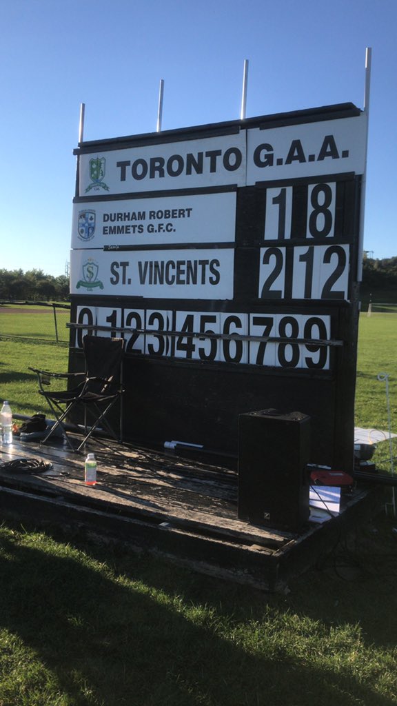 Final score.  Co granulation a to St Vincent’s, Toronto GAA Senior Men’s Champions