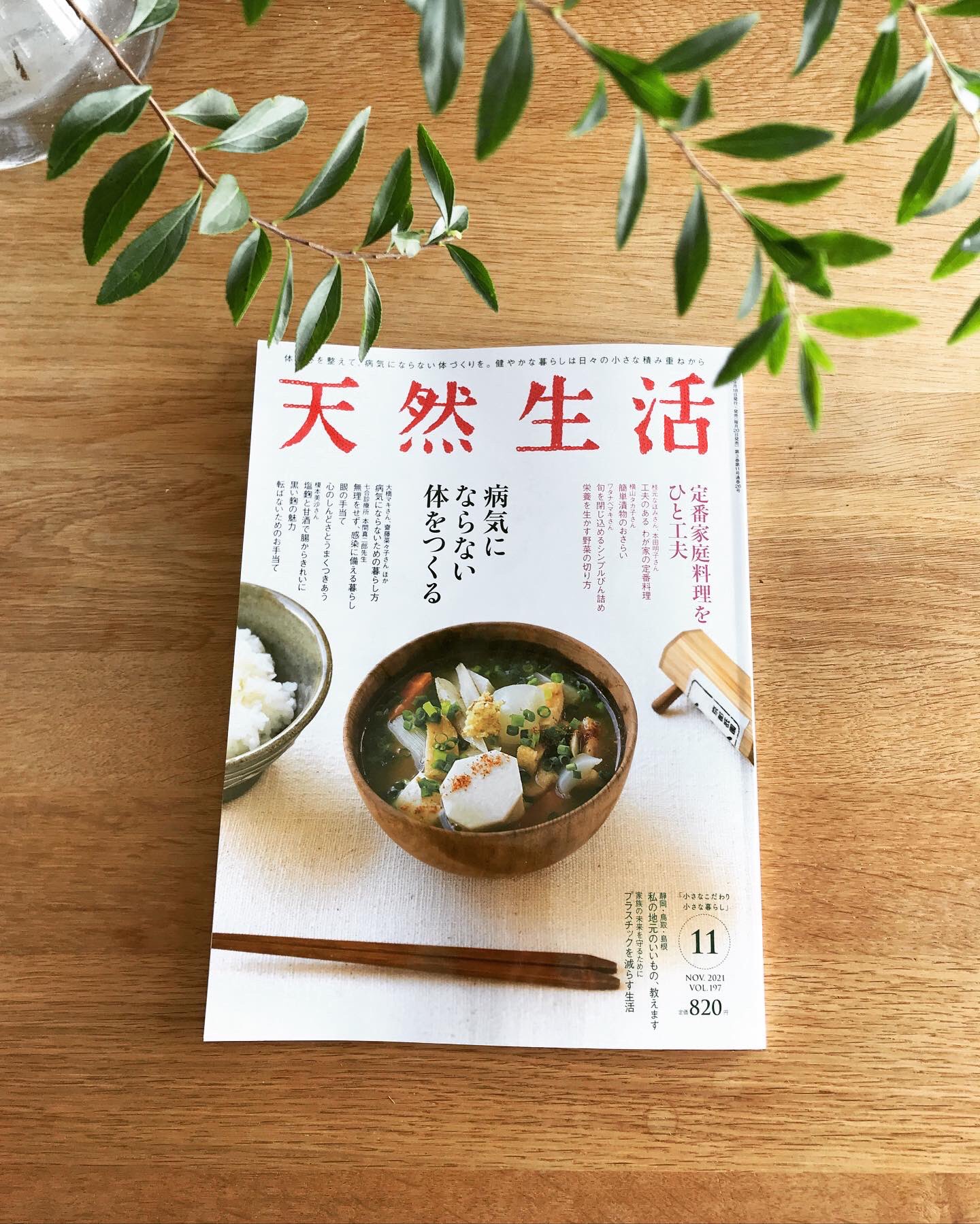 天然生活 天然生活11月号が発売になりました 特集は病気にならない体をつくる 大橋マキさん 薬膳料理 家の斎藤菜々子さん セラピストの大谷百世さん 奥津典子さんなどの病気にならないための暮らし方を取材しました もうひとつの特集は定番家庭料理を