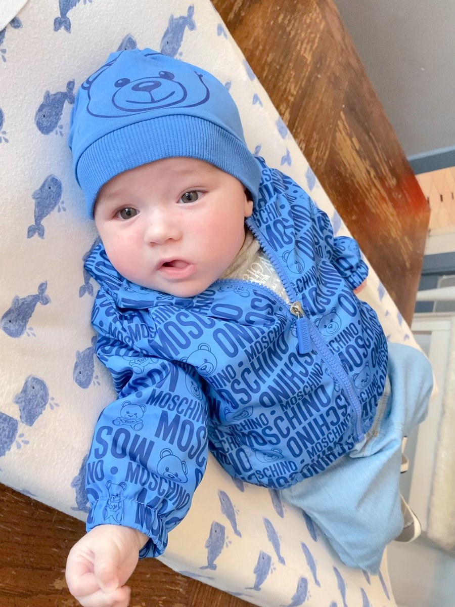 WhatsUpAxel's tweet photo. Soon he will be like “mom can I go out with my friends?” 
Not yet buddy, you can’t even walk/talk yet 😂 #4monthsold 💙 
/ outfit: @Moschino 
#baby #kids #momlife #parenting #family #cutebaby #sundayfunday https://t.co/bX4gHWoNxI