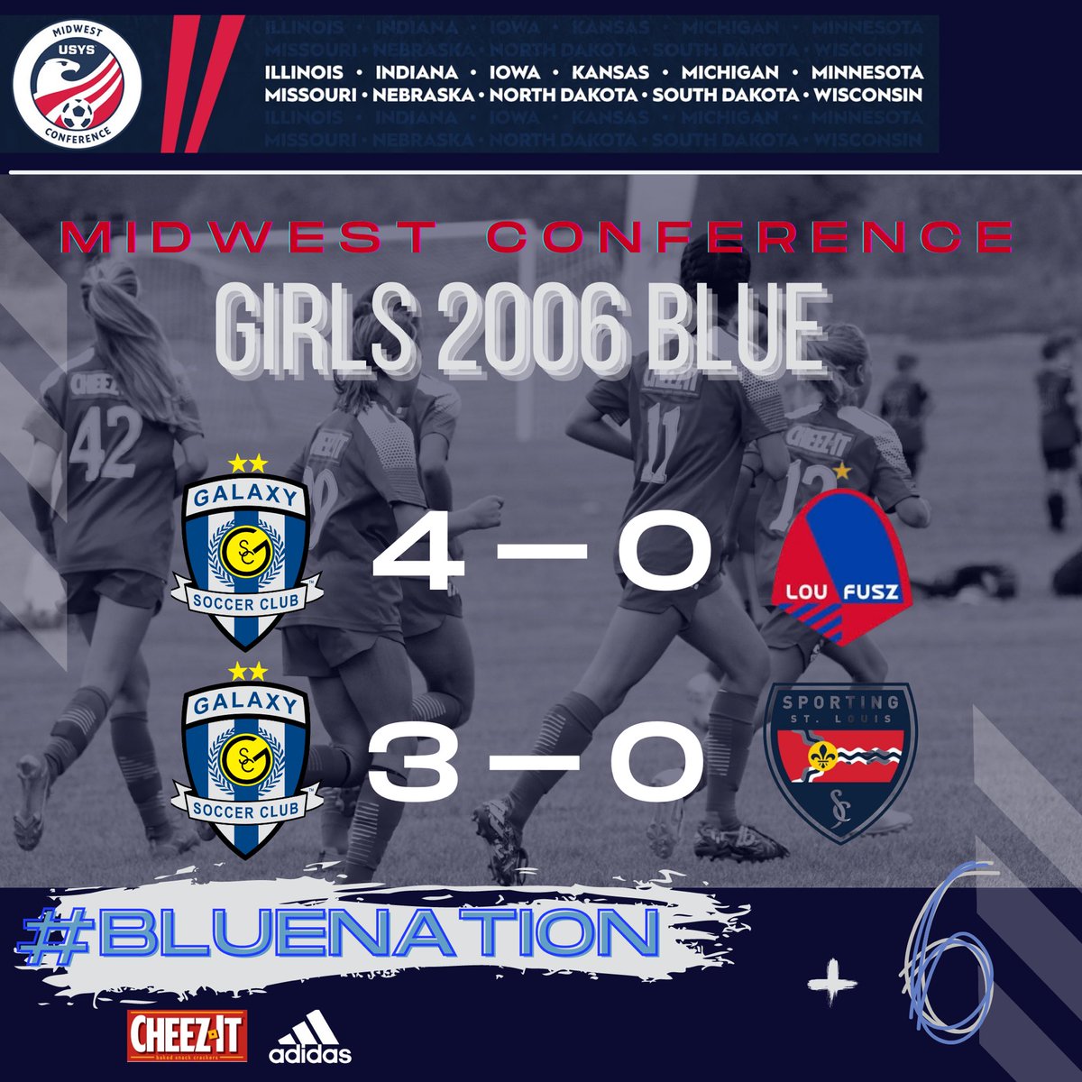GalaxySCIL's tweet photo. Shout out to the G2006 Blue who pick 🆙 ➕6️⃣ in St. Louis at the Midwest Conference Club v. Club opening weekend. Great weekend to learn from and build upon this season ‼️
#BlueNation #galaxysc #DevelopYourFuture
@illinoisyouthsoccer @nationalleaguesoccer https://t.co/LfA82qgtG2