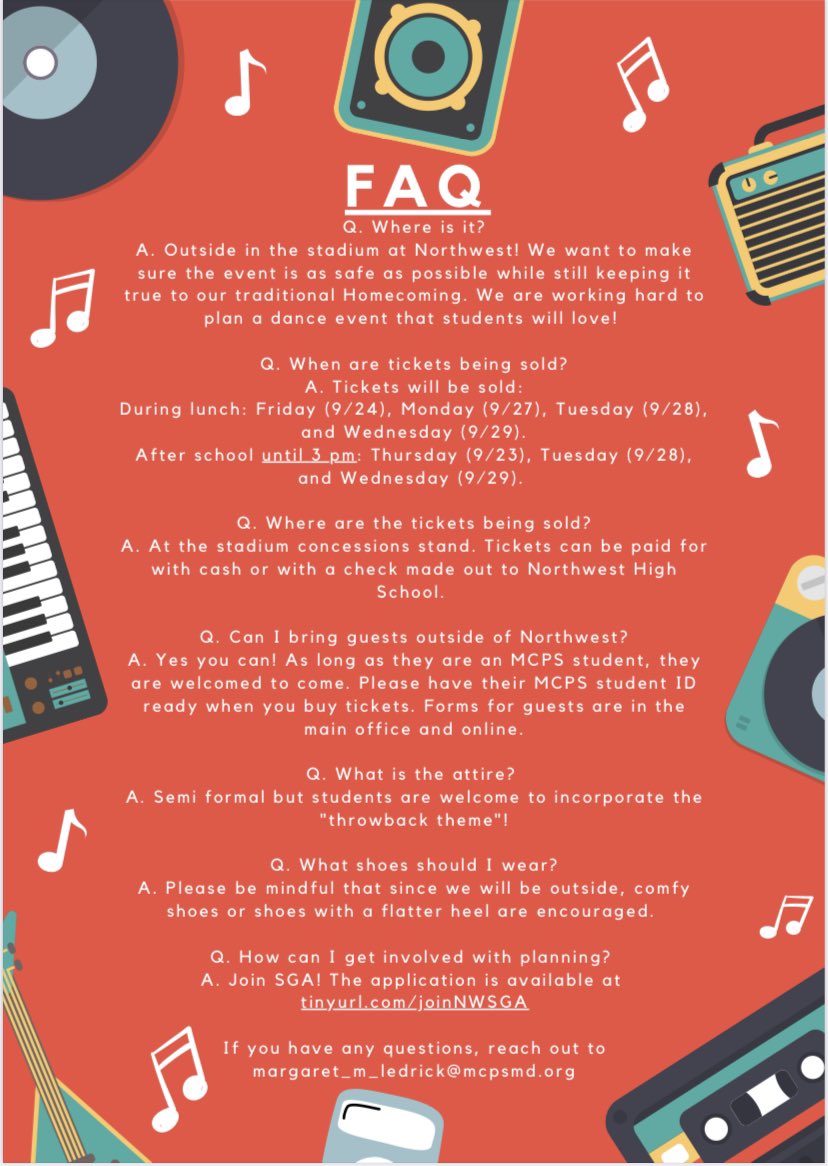 IT’S HERE! We are so excited to rewind the clock for our Homecoming 2021: Back in Time 📼💽🎞 be sure to be there for music, food, activities, and a celebration of all of us being together as a school. Tickets $10 and on sale starting next week. DON’T MISS IT!