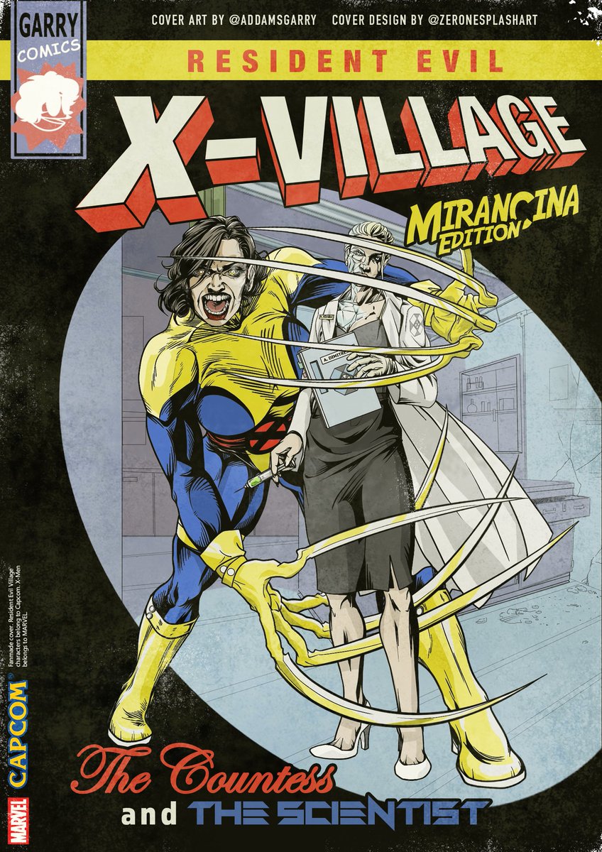 AddamsGarry's tweet photo. Resident Evil X-Village EXCLUSIVE #MiranCina EDITION
An #XMEN #ResidentEvilVillage crossover. Soon available at your nearest imaginary ComicStore. 
#LadyDimitrescu #alcinadimitrescu #MotherMiranda #re8village  More about the cover process in the comments 🖤 https://t.co/ksnkG1deZg