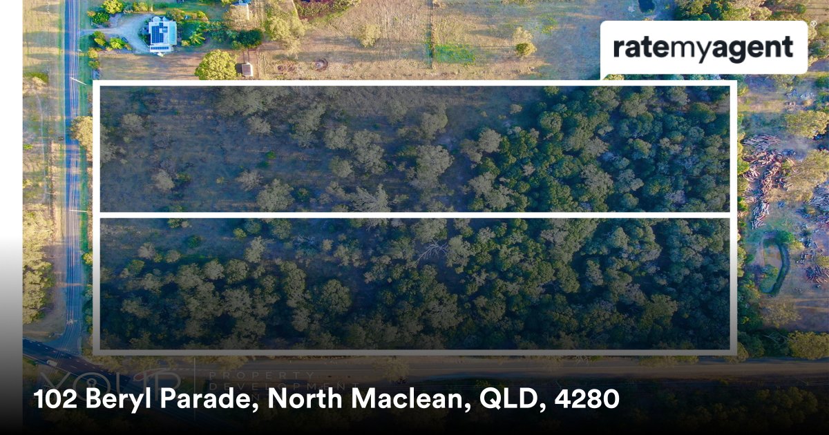 Agent_Nicky's tweet image. 📍 102 Beryl Parade, North Maclean, QLD, 4280

My latest listing on RateMyAgent
 rma.reviews/6b0MO5WlOdSi

Two, 5 acre blocks, flood free, levelled, easy access and situated in a prime location! 

With a total of 40,500m2 of flat...