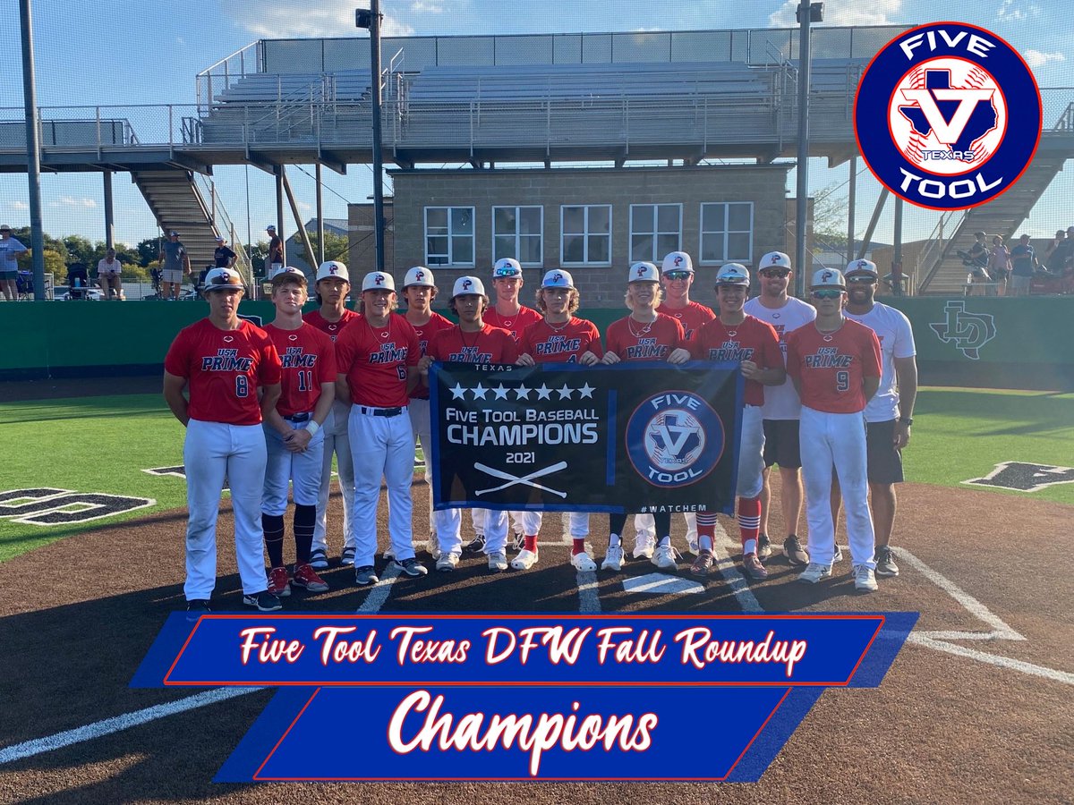 FiveToolTexas's tweet photo. 🏆CHAMPIONS🏆 

Congrats to @USA_PrimeBB American on winning the 18U American Division Championship at the @FiveTool Texas DFW Fall Roundup!

#WatchEm https://t.co/XnIDefWABZ