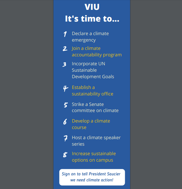 Students, faculty, and community members and organizations are asking VIU to take a public stand on the climate emergency. Add your signature before Sept. 24⏰: drive.google.com/file/d/17bUNbt…