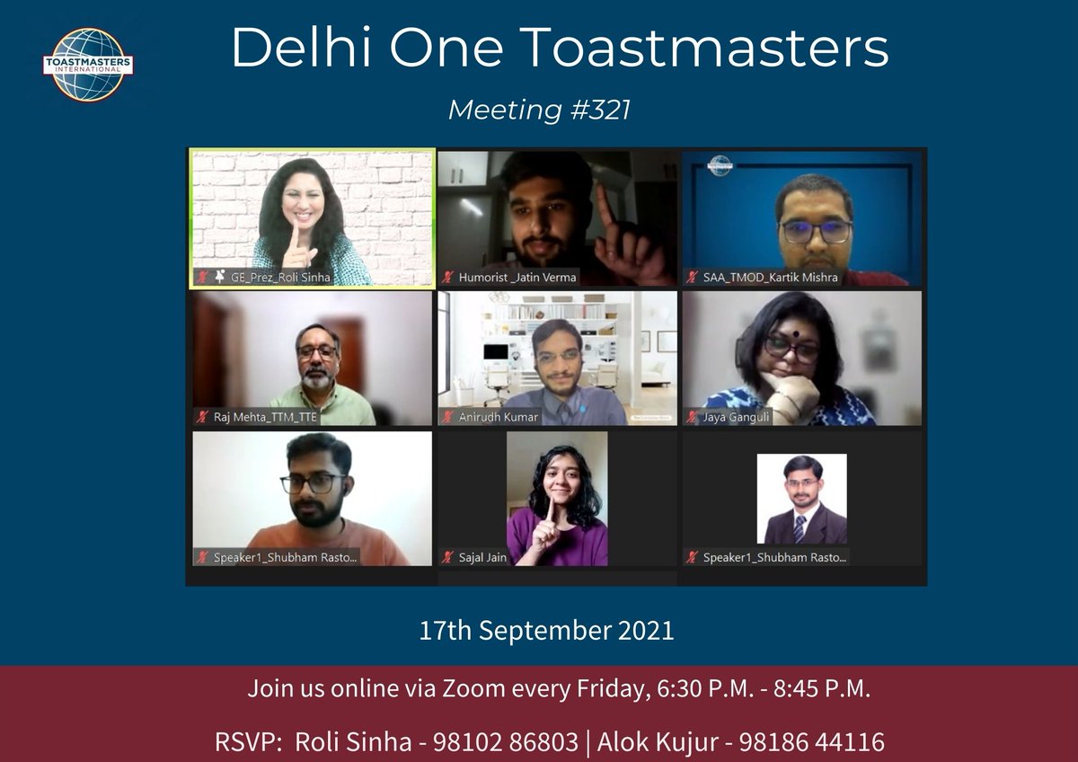 Here is the glimpse of the wonderful session we had last Friday, 17th September'21, conducted by our TMOD, TM Kartik Mishra, who enlightened us on the theme Lessons From History.