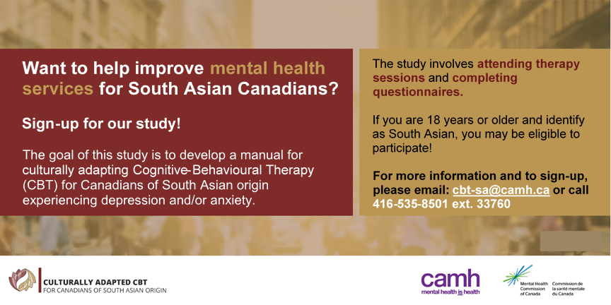 farooqnaeem7's tweet photo. We are still recruiting South Asians for our study. If you or a loved one needs Cognitive Therapy for depression, please get in touch. Only a few spots left! https://t.co/WmTuzkNOml