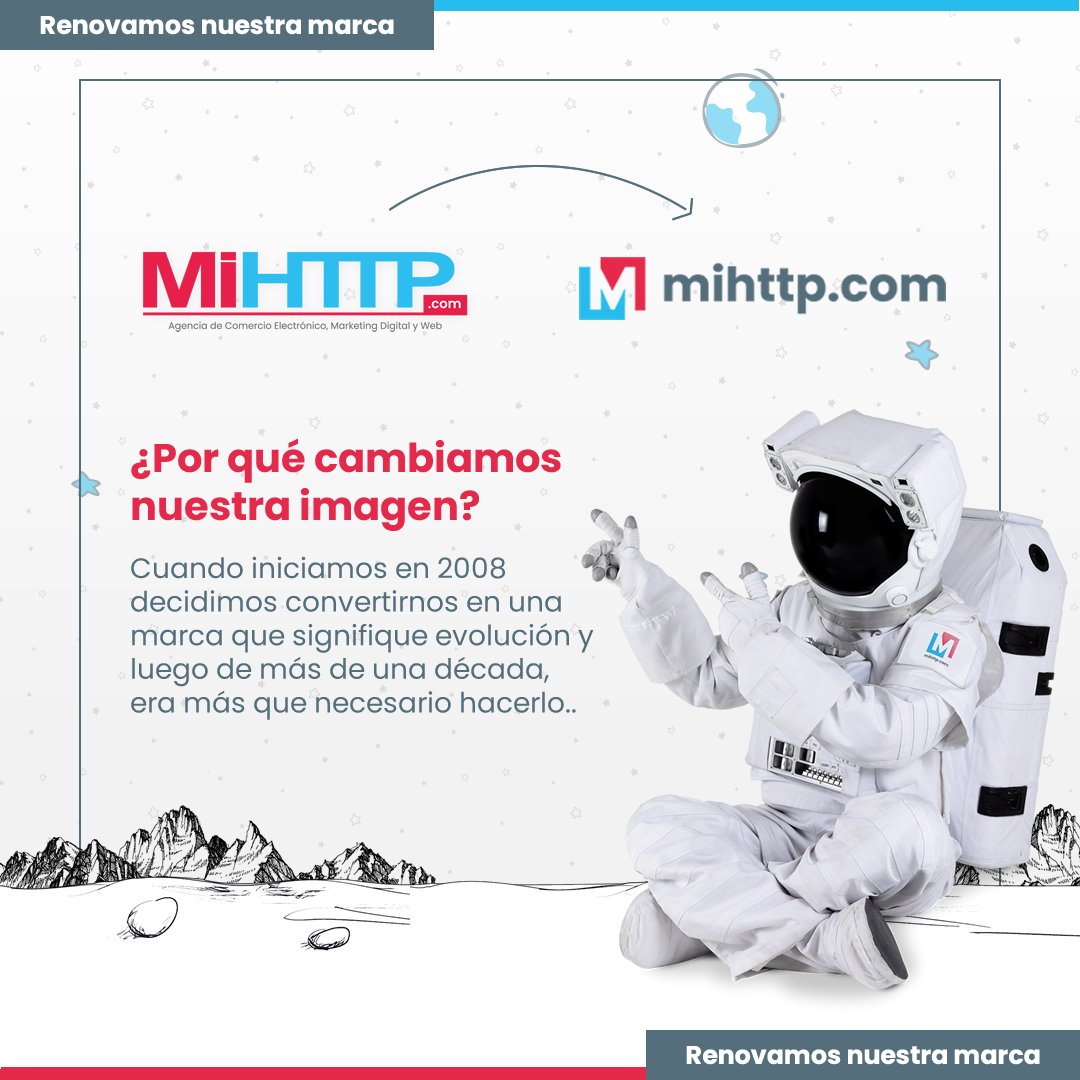 mihttpweb's tweet photo. Renovamos nuestra marca #MIHTTP - Creemos firmemente en la evolución, y por ello presentamos nuestra nueva identidad e imagen institucional. La misma calidad desde 2008, pero con una nueva imagen más fresca y simple.

¿Te gusta nuestro nuevo logo? 👆 https://t.co/ntEpVRR2hY