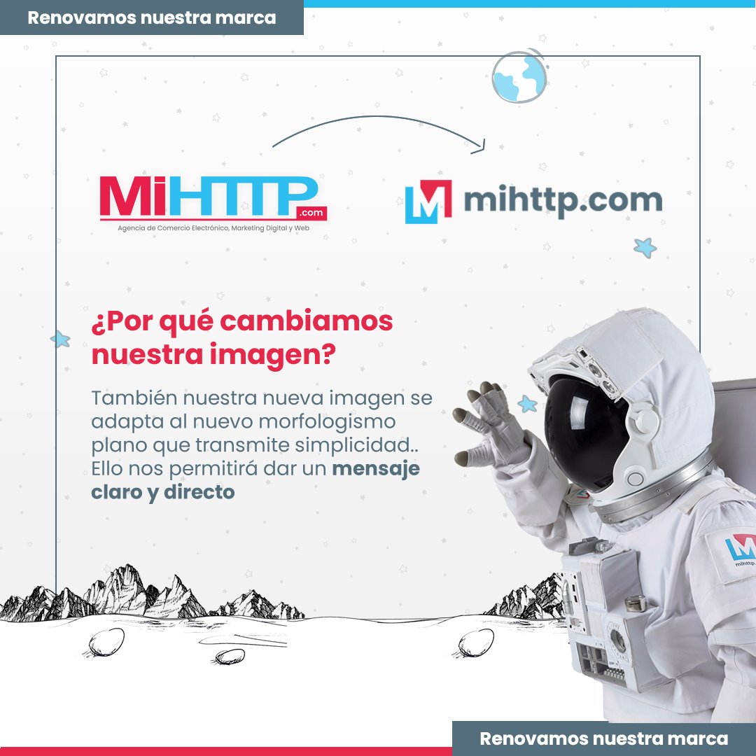 mihttpweb's tweet photo. Renovamos nuestra marca #MIHTTP - Creemos firmemente en la evolución, y por ello presentamos nuestra nueva identidad e imagen institucional. La misma calidad desde 2008, pero con una nueva imagen más fresca y simple.

¿Te gusta nuestro nuevo logo? 👆 https://t.co/ntEpVRR2hY