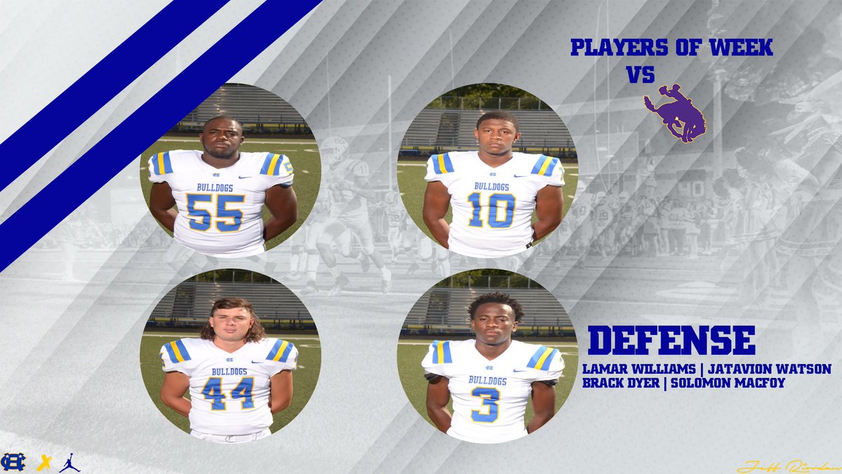 ChapelHillFB's tweet photo. Defensive POW, Game 4: 

Lamar Williams 
Jatavion Watson @JatavionWatson 
Brack Dyer @BrackDyer 
Solomon Macfoy @solomonmacfoy22 

#RecruitCH #ChapelHillVsCenter  #B2M21 #WeGotDogs #BlueStorm https://t.co/X7zUWF5VjL