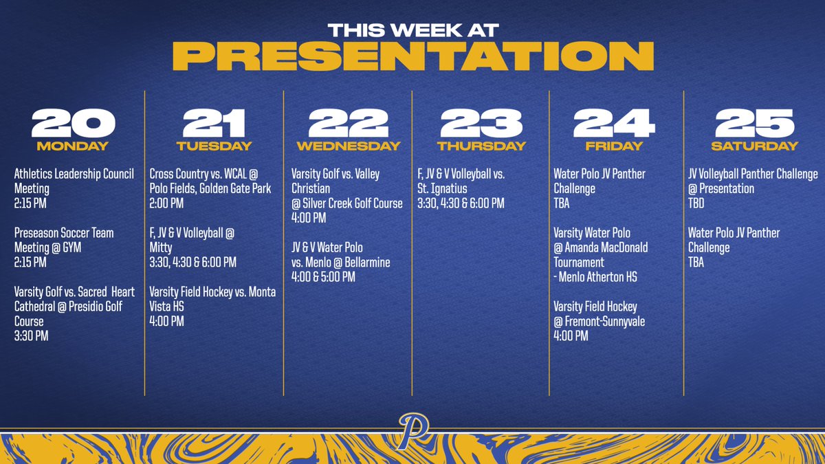 Plenty of opportunities to support our Panthers this week! Good luck, ladies! #GoPanthers