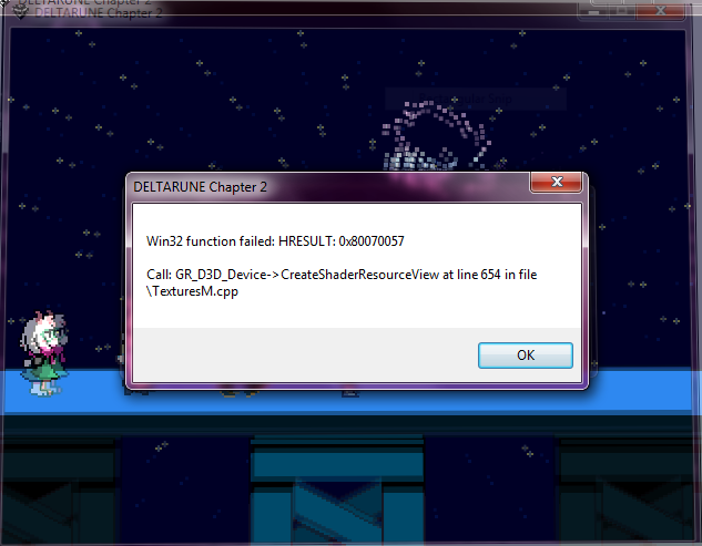 DissyEx's tweet photo. #deltarunebug 
Encountering a consistent crash on this area in Cyber City. Pictures show the errors in question.
(thread) https://t.co/wldnkybu1M