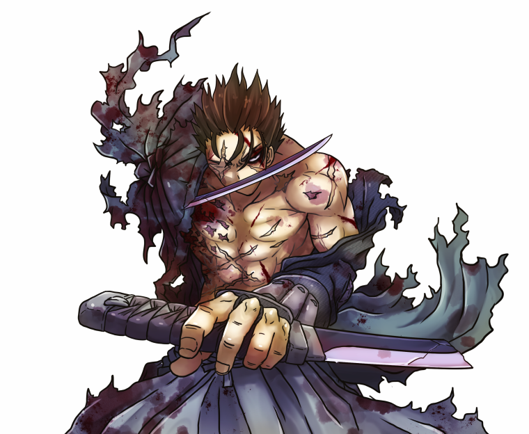 #戦国スレイブ
皆殺しのミゴロウ、終盤の立ち絵 