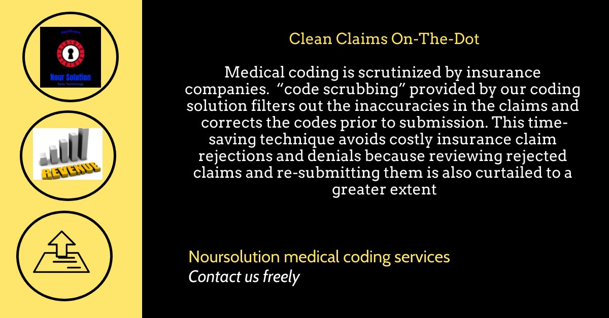noursolution's tweet image. Clean medical Claims On-The-Dot
with medical coding services from Noursolution

#health #care #تأمين #hospital  #healthy  #doctors #medical #doctor #Healthcare #insurance #hospitals #drug #medicine #الترميز #wellness  #drugs #coding #pharmacy #Pricing