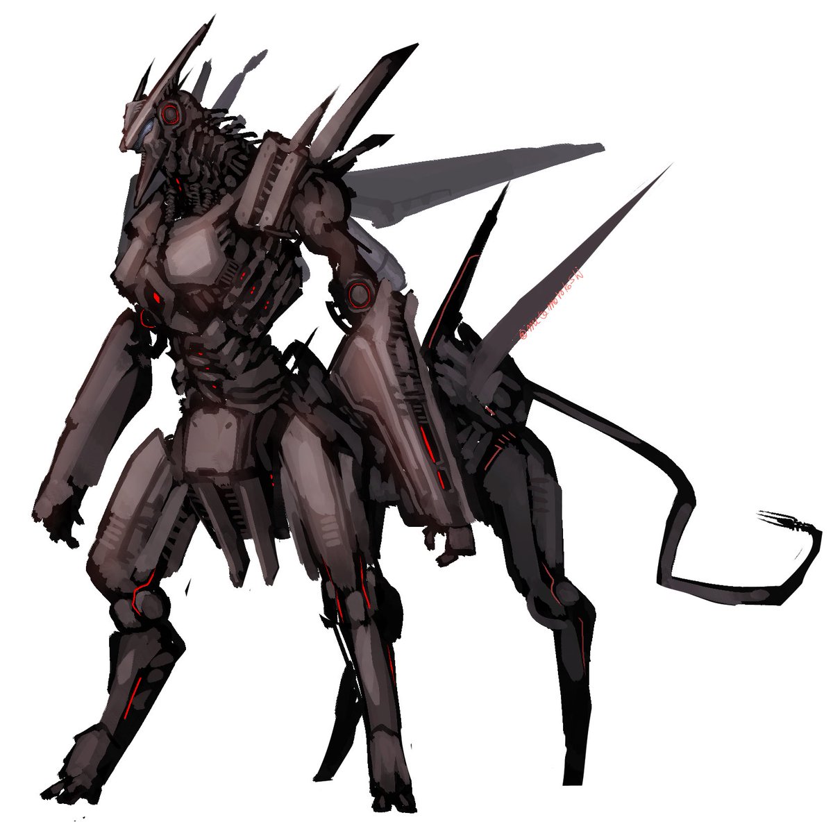 ケンタウロスっぽいメカ 無糖のイラスト