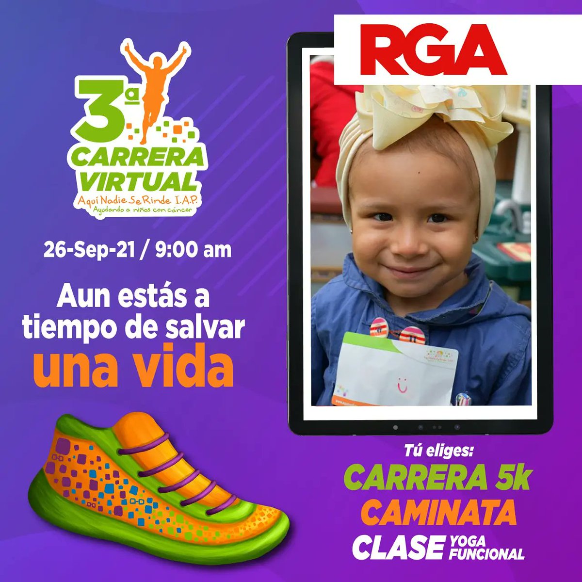 ANSeRiap's tweet photo. ¡No esperes hasta el último día! Inscríbete a nuestra  #3aCarreraVirtualANSeR y ayúdanos a que más niñas, niños y adolescentes con cáncer puedan seguir con su tratamiento. 

Inscríbete en https://t.co/VkfsEgzYWo https://t.co/SJGU7Zi4rI