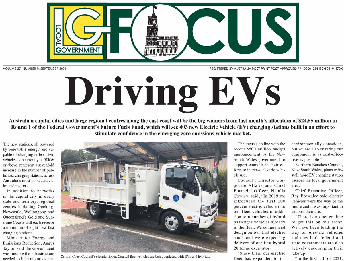lgfocusau's tweet photo. LG Focus September: Round 1 of the Federal Government’s Future Fuels Fund will see 403 new Electric Vehicle charging stations built in an effort to stimulate confidence in the emerging zero emissions vehicle market. https://t.co/Bd63FrbyyK https://t.co/rg40ms8bhp