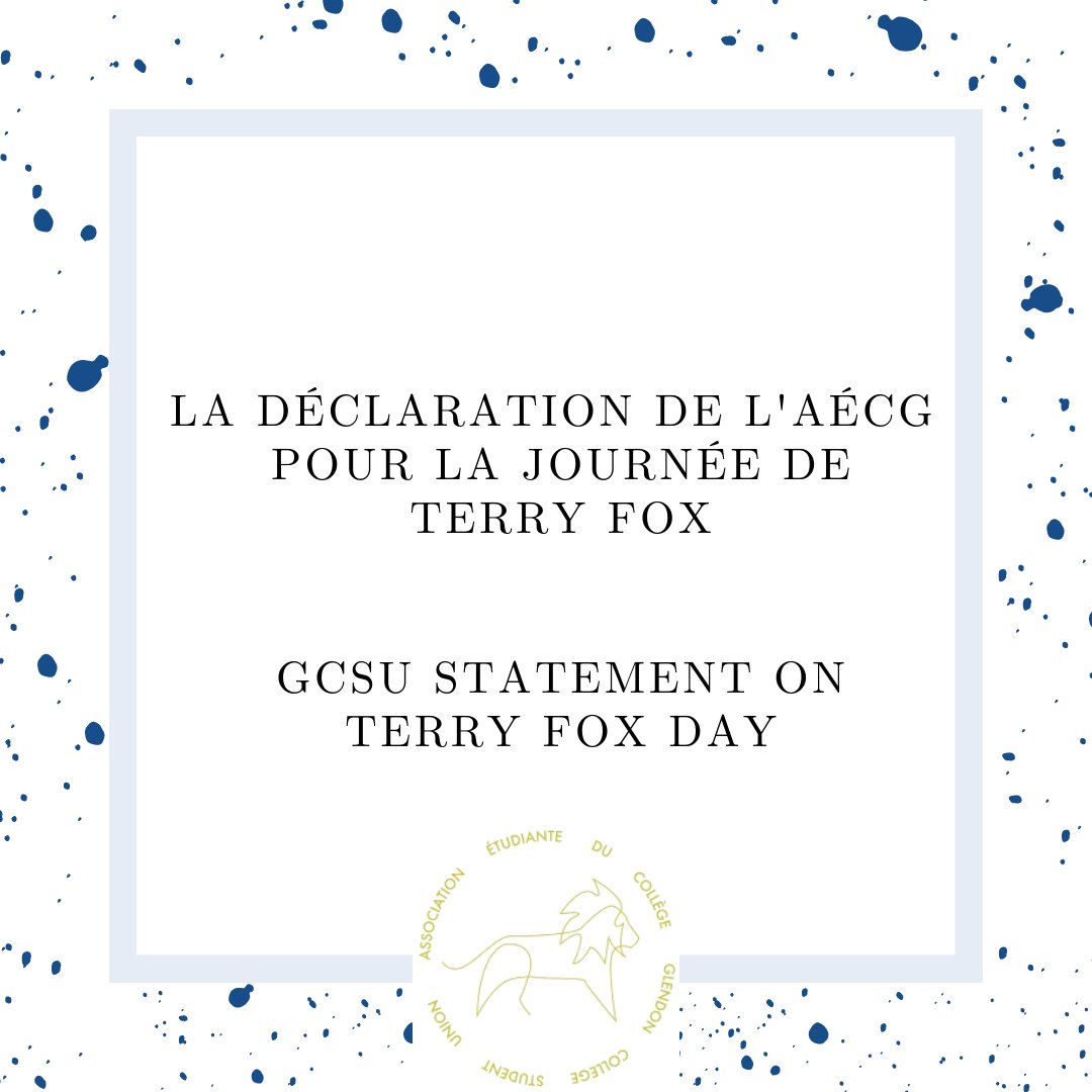 Aujourd'hui, nous célébrons Terry Fox; un athlète canadien, un humanitaire et un militant de la recherche sur le cancer

Déclaration complète : aecgcsu.com/dclarations-of…