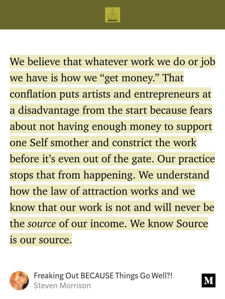 SpiritualWrkout's tweet photo. “Freaking Out BECAUSE Things Go Well?!” by Steven Morrison
https://t.co/Cyb3pySDfB https://t.co/QKQsSRLsee