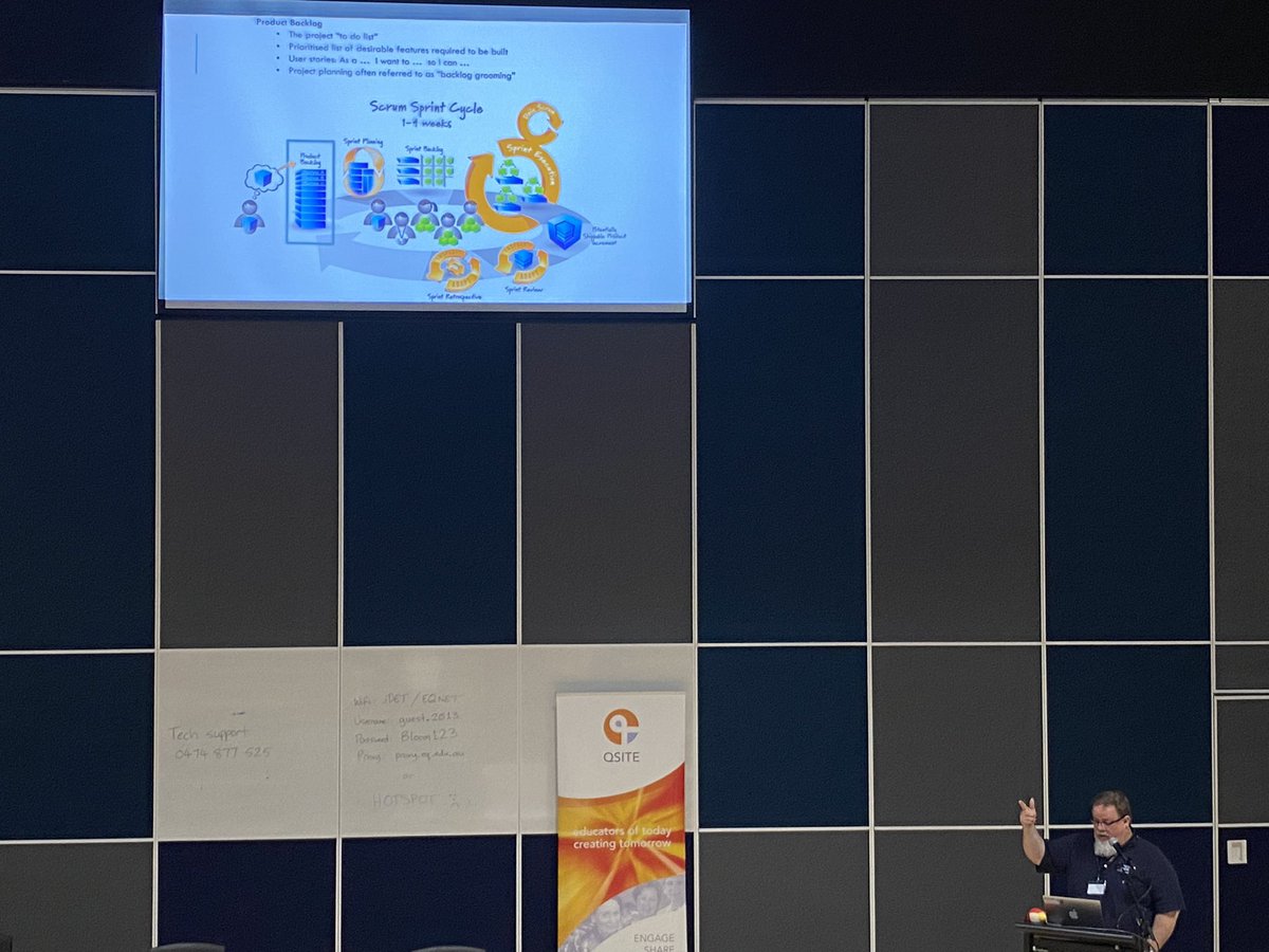 It’s an honour to learn from my colleague, Peter Hurwood, his industry experience of agile applies to #digitech teaching so well. #qsite #letITbloom21