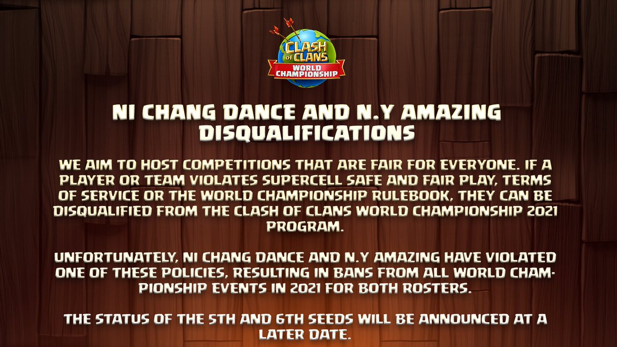 🚨 An important update regarding the upcoming September Qualifier 🚨

The status of the 5th and 6th seeds will be announced at a later date.

#ClashWorlds | #ClashEsports